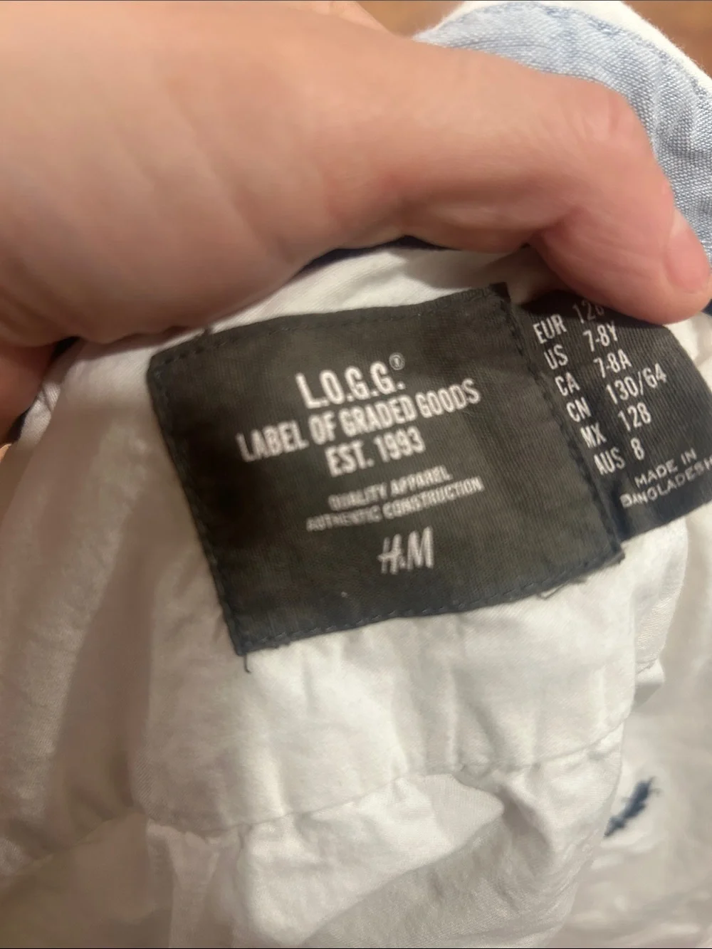 H&M White Kids Button-Down Shirt Jacket with Blue Whale Embroidery